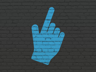 Web development concept: Mouse Cursor on wall background