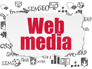 Fototapeta premium Web development concept: Web Media on Torn Paper background