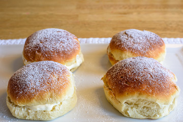 Fresh Buns with Custard