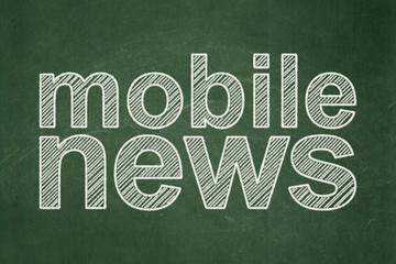 News concept: Mobile News on chalkboard background