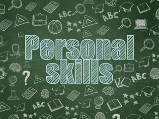 Education concept: Personal Skills on School board background