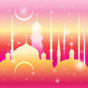 Graphic mosques and month