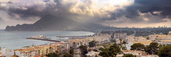 Panoramic view of Altea in Southern Spain