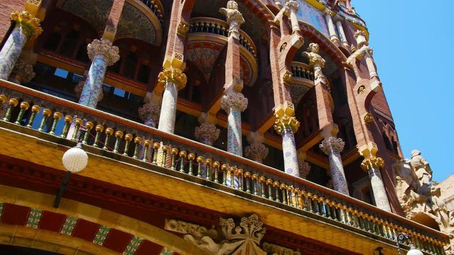 Barcelona, Pov, Moving By House Of Catalan Music, Steadicam.
