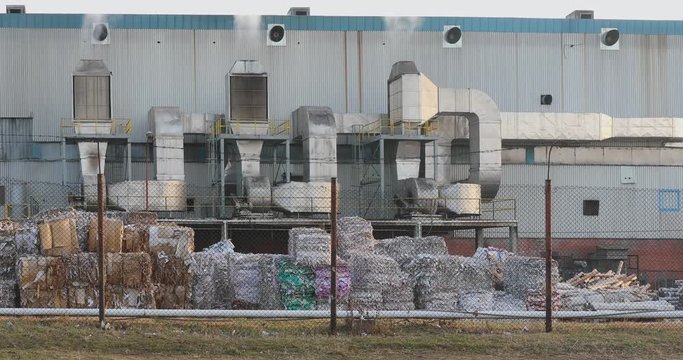 Big Factory For Recycling Paper and Cardboard