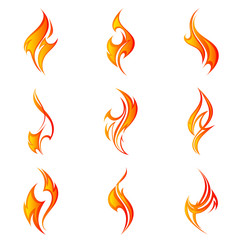 Fire flames. Collage. Element for design.