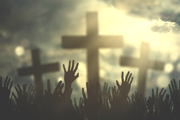 Christian people hands praying © Creativa Images