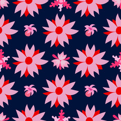 Seamless pattern with beautiful flowers.