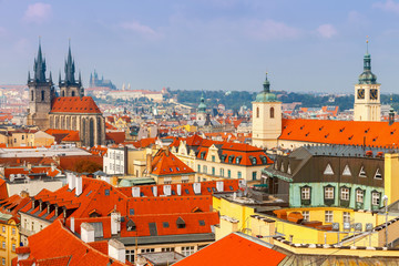 Fototapeta na wymiar Prague. Aerial view of the city.