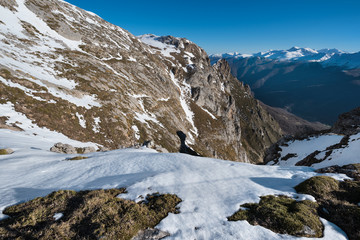 Winter Landscape in Picos de Europa mountains, Cantabria, Spain.