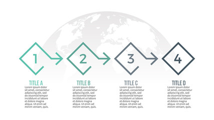 Business infographics. Presentation slide, diagram with 4 options, squares.
