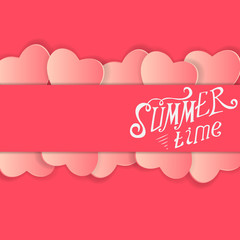 Colored Summer Time Vector Background Illustration.