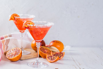 Cocktails with blood orange