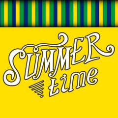 Colored Summer Time Vector Background Illustration.