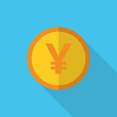 currency symbol on gold coin Japan Yen