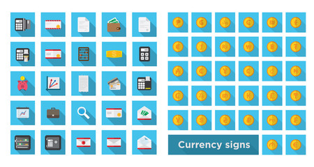 set icon finance and set currency symbol on gold coin