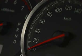 Fototapeta premium shot of a speedometer in a car.