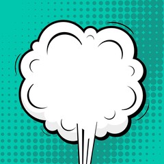 Abstract creative concept vector comic pop art style blank, layout template with clouds beams and isolated dots background. For sale banner, empty speech bubble set, illustration halftone book design.
