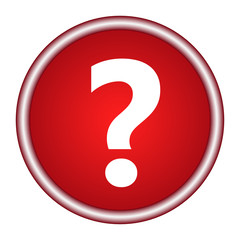 Question icon on red background. Vector illustration.