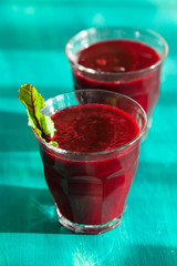 fresh healthy beetroot juice and vegetable