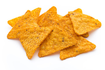 Fototapeta premium Nachos chips, isolated on white background.