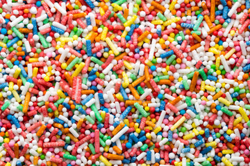 Multicoloured sweet sugar balls. Small ball pattern.