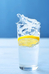 fresh cool water pouring into glass