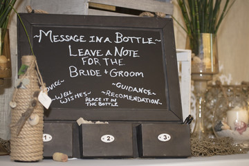 Chalk Board Message for Bride and Groom