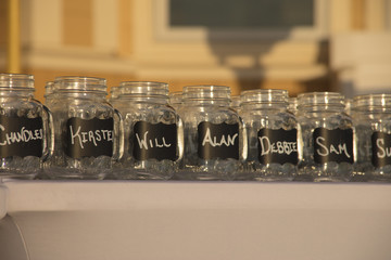 Chalk Board Glass Jars with Names