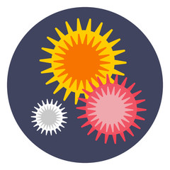 Fototapeta premium Bacteria virus microscopic isolated microbes icon human microbiology organism and medicine infection biology illness pathogen mold vector illustration.