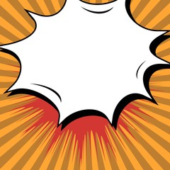 Abstract creative concept vector comic pop art style blank, layout template with clouds beams and isolated dots background. For sale banner, empty speech bubble set, illustration halftone book design.