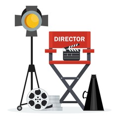 Naklejka premium director chair and spotlight