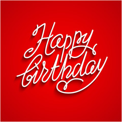 Happy birthday red lettering