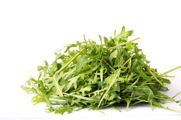 Rucola plant green leaves isolated