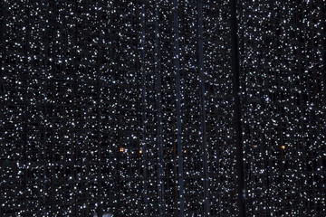 Neon lights on the metal frame.