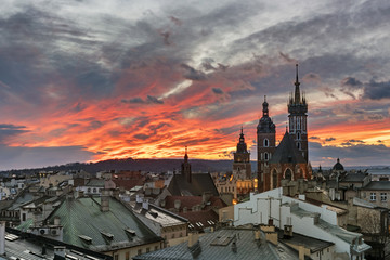 Sunset Over Krakow Poland