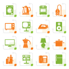 Stylized home equipment icons - vector icon set
