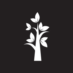 Flat icon in black and white tree