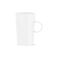 Most realistic white cup. Object isolated on the white background.