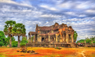 Fototapeta na wymiar Ancient Library at Angkor Wat, Cambodia