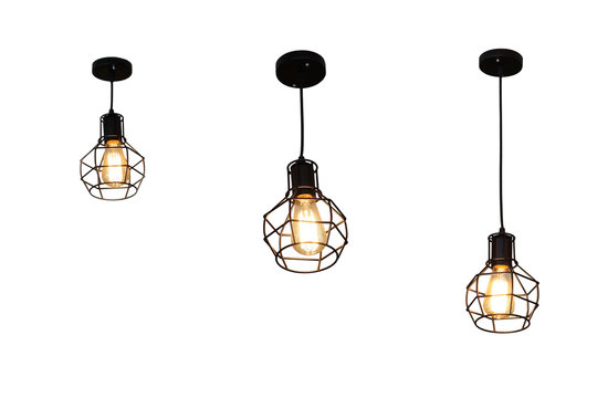 Ceiling lamp with three different length isolated