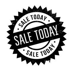 Sale Today rubber stamp. Grunge design with dust scratches. Effects can be easily removed for a clean, crisp look. Color is easily changed.