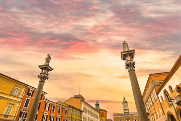 main square in Ravenna in Italy