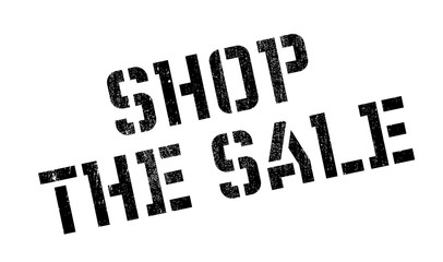 Shop The Sale rubber stamp. Grunge design with dust scratches. Effects can be easily removed for a clean, crisp look. Color is easily changed.