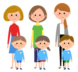 園児とお母さん