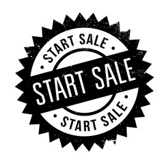 Fototapeta premium Start Sale rubber stamp. Grunge design with dust scratches. Effects can be easily removed for a clean, crisp look. Color is easily changed.