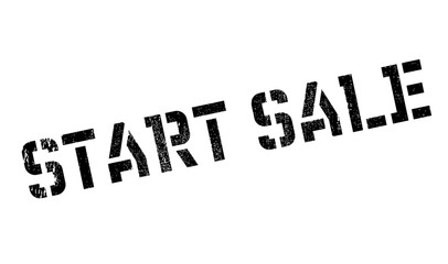 Start Sale rubber stamp. Grunge design with dust scratches. Effects can be easily removed for a clean, crisp look. Color is easily changed.