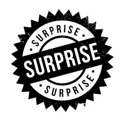 Surprise rubber stamp. Grunge design with dust scratches. Effects can be easily removed for a clean, crisp look. Color is easily changed.