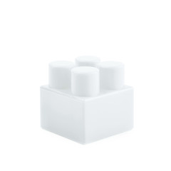 Single toy construction block isolated