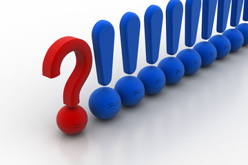 Question mark  and exclamation mark row